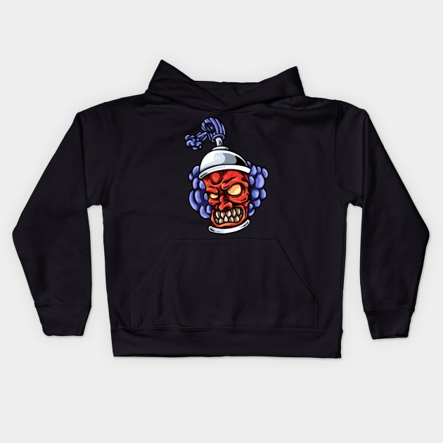 Spray Can Monster Kids Hoodie by andhiika